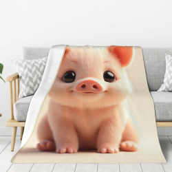 280g vertikale Flanell-Decke mit niedlichem Schweinedesign