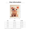 280g Vertical Flannel Blanket with Adorable Pig Design