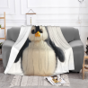 Manta de franela horizontal de 280g con estampado de pingüino adorable