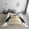 Manta de franela horizontal de 280g con estampado de pingüino adorable