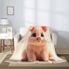 Couverture en flanelle verticale 280g avec design adorable de cochon