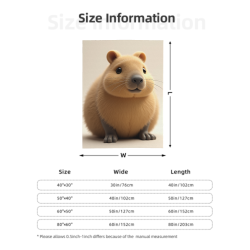 Coperta in flanella verticale 280g con adorabile motivo capibara