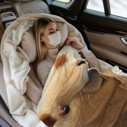280g Vertical Flannel Blanket with Adorable Capybara Pattern