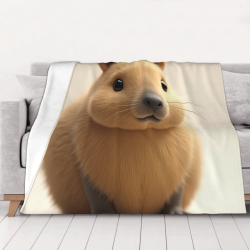 280g カピバラプリントフリースブランケット - 快適さと暖かさの選択