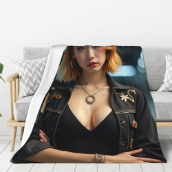 Manta de franela cómoda de 280g estilo vertical con estampado de un solo lado