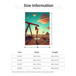 280g Vertical Single - side Printed Science - Fiction Flannel Blanket