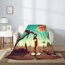 280g Vertical Single - side Printed Science - Fiction Flannel Blanket