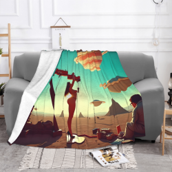 280g einseitig bedruckte Flanell-Decke (Science-Fiction-Muster)