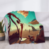 280g einseitig bedruckte Flanell-Decke (Science-Fiction-Muster)