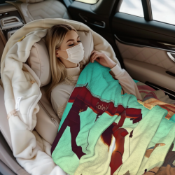 بطانية فلانيل 280 جرام مطبوعة من جانب واحد (بتصميم خيال علمي)