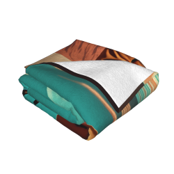 Coperta in flanella orizzontale 280g con motivo cowboy e asino