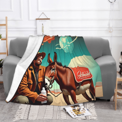 280g horizontale Flanell-Decke mit Cowboy und Esel Muster