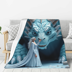 280g Vertikale Traumhafte Drachen-Mensch Flanell-Decke