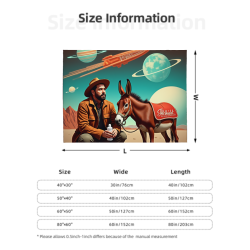 280g horizontale Flanell-Decke mit Cowboy und Esel Muster