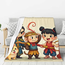 Manta de franela vertical de 280g con adorables patrones de dibujos animados