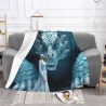 Coperta in flanella orizzontale 280g: Drago fantastico e motivo umano