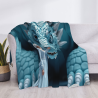 Coperta in flanella orizzontale 280g: Drago fantastico e motivo umano