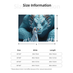 Manta de franela horizontal 280g: Dragón fantástico y patrón humano