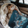 280g Horizontal Flannel Blanket: Fantasy Dragon and Human Pattern
