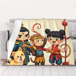 Coperta in flanella orizzontale 280g con stampe di cartoni animati, comoda e calda