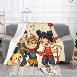 280g horizontale Flanell-Decke mit Cartoon-Drucken, bequem und warm