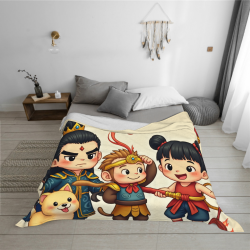 280g horizontale Flanell-Decke mit Cartoon-Drucken, bequem und warm
