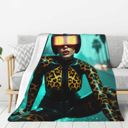Coperta in flanella verticale 280g con motivo femminile sci-fi