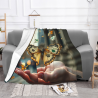Coperta in flanella orizzontale 280g (Motivo farfalle e monete)