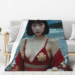 280g Vertikaler Stil Einseitig Bedruckte Flanell-Decke, Bequem und Warm
