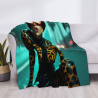 Manta de franela horizontal de 280g: Estampado de chica de ciencia ficción