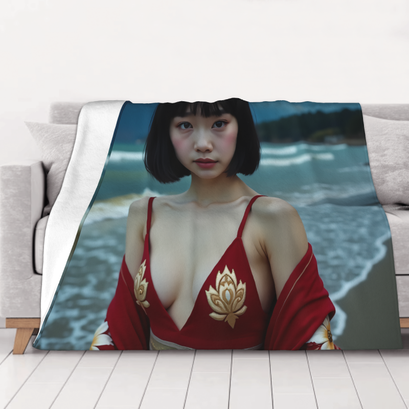 Couverture en flanelle de 280g en style horizontal avec impression recto, un choix confortable et chaud