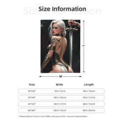 스타일리시한 미녀 패턴이 있는 280g 세로형 플란넬 담요