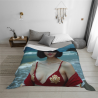 Manta de franela de 280g en estilo horizontal con estampado de una sola cara, una opción cómoda y cálida