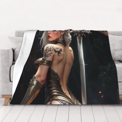 Manta de franela estampada horizontal 280g - Guerrera sexy