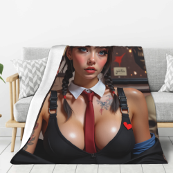 Manta de Forro Polar Vertical de 280g con Patrón de Chica Sexy