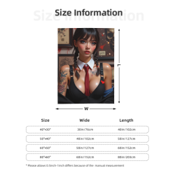 Coperta in Pile Verticale da 280g con Motivo di Ragazza Sexy