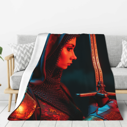 Coperta in flanella verticale 280g: Motivo cavaliera, comoda e resistente