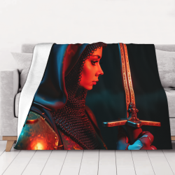 Couverture en flanelle horizontale 280g avec motif de chevalière