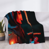 280g Horizontal Flannel Blanket with Female Knight Pattern