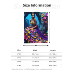 Coperta in flanella verticale 280g con stampa floreale
