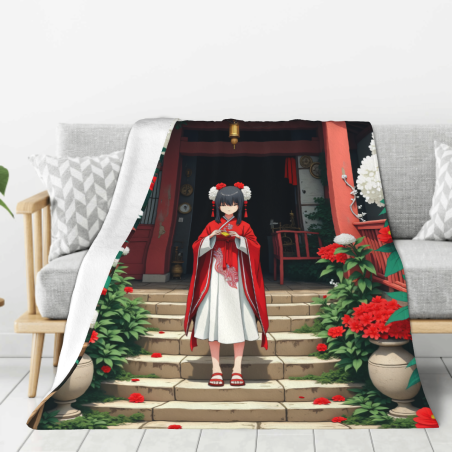 Coperta in flanella anime stampata su un lato stile verticale 280g
