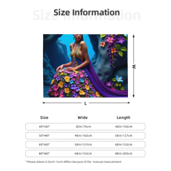 Manta de franela horizontal de 280g con estampado floral, cómoda y cálida