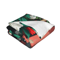 Coperta in flanella orizzontale da 280g con stampa di ragazza anime, comoda e calda