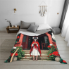 Coperta in flanella orizzontale da 280g con stampa di ragazza anime, comoda e calda