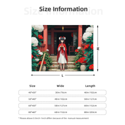 Coperta in flanella orizzontale da 280g con stampa di ragazza anime, comoda e calda