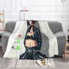 Manta de franela horizontal de 280g con impresión de chica anime