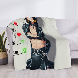 Manta de franela horizontal de 280g con impresión de chica anime