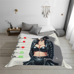Coperta in flanella orizzontale 280g con stampa ragazza anime