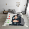 Manta de franela horizontal de 280g con impresión de chica anime