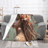 280g horizontale Flanell-Decke mit Traummädchen- und Blumenmuster
